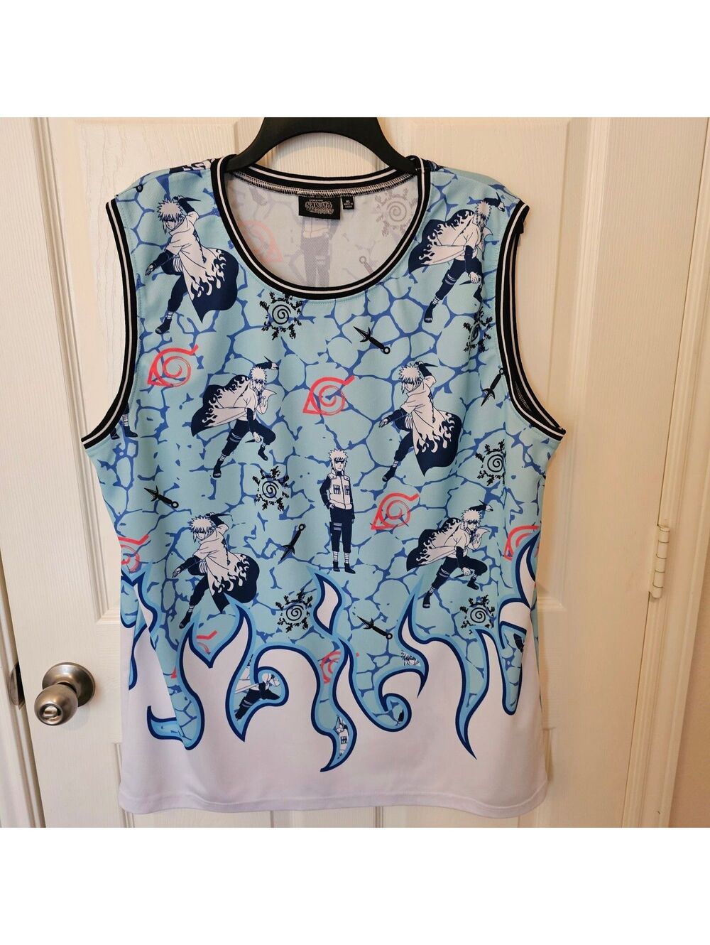 Naruto Shippuden Men Athleisure Jersey 4th Hokage Minato Edgy Sleeveless size XL
